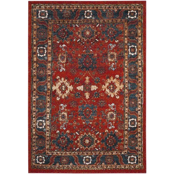 Flowers First 2 ft. 7 in. x 5 ft. Vintage Hamadan Power Loomed Area Rug, Orange & Blue - Small Rectangle FL1892395